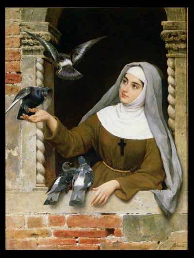 Feeding the Pigeons, 1877 by Eugen von Blaas